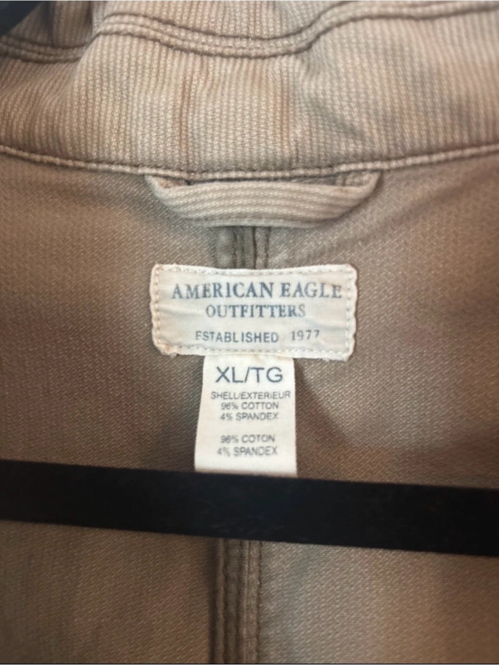 American Eagle Outfitters Tan Tailored Cotton Blazer XL Cotton Corduroy Preppy - Picture 6 of 6